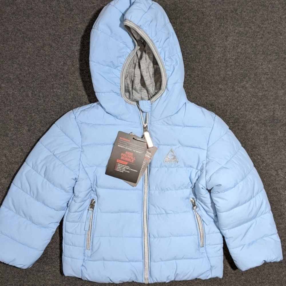 NWT Gerry Puffer coat jersey lined frost blue size‎ 2t